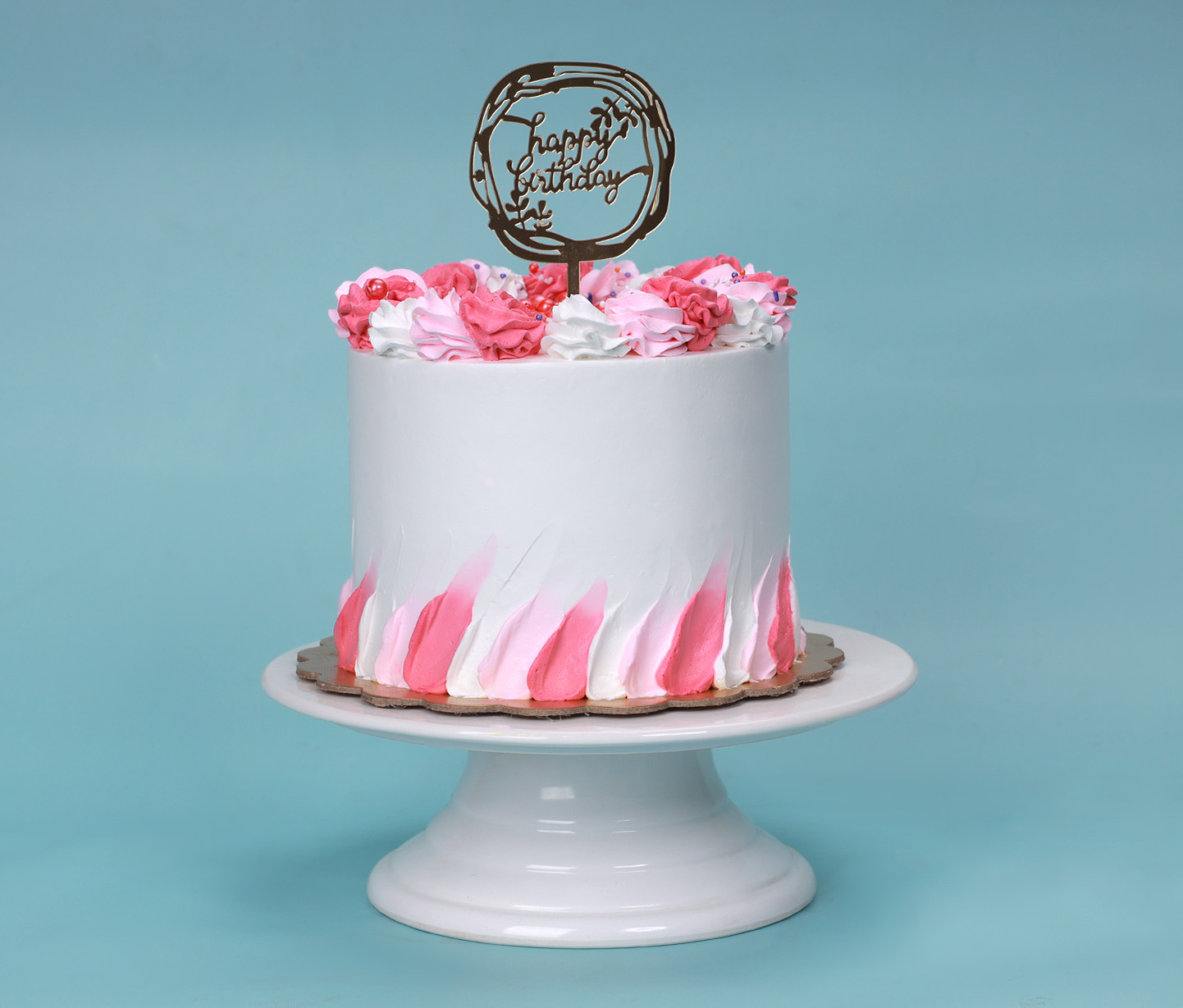 Pink and White Ombre Cake | Ombre Floral Cake | Macaron Cake – Liliyum  Patisserie & Cafe