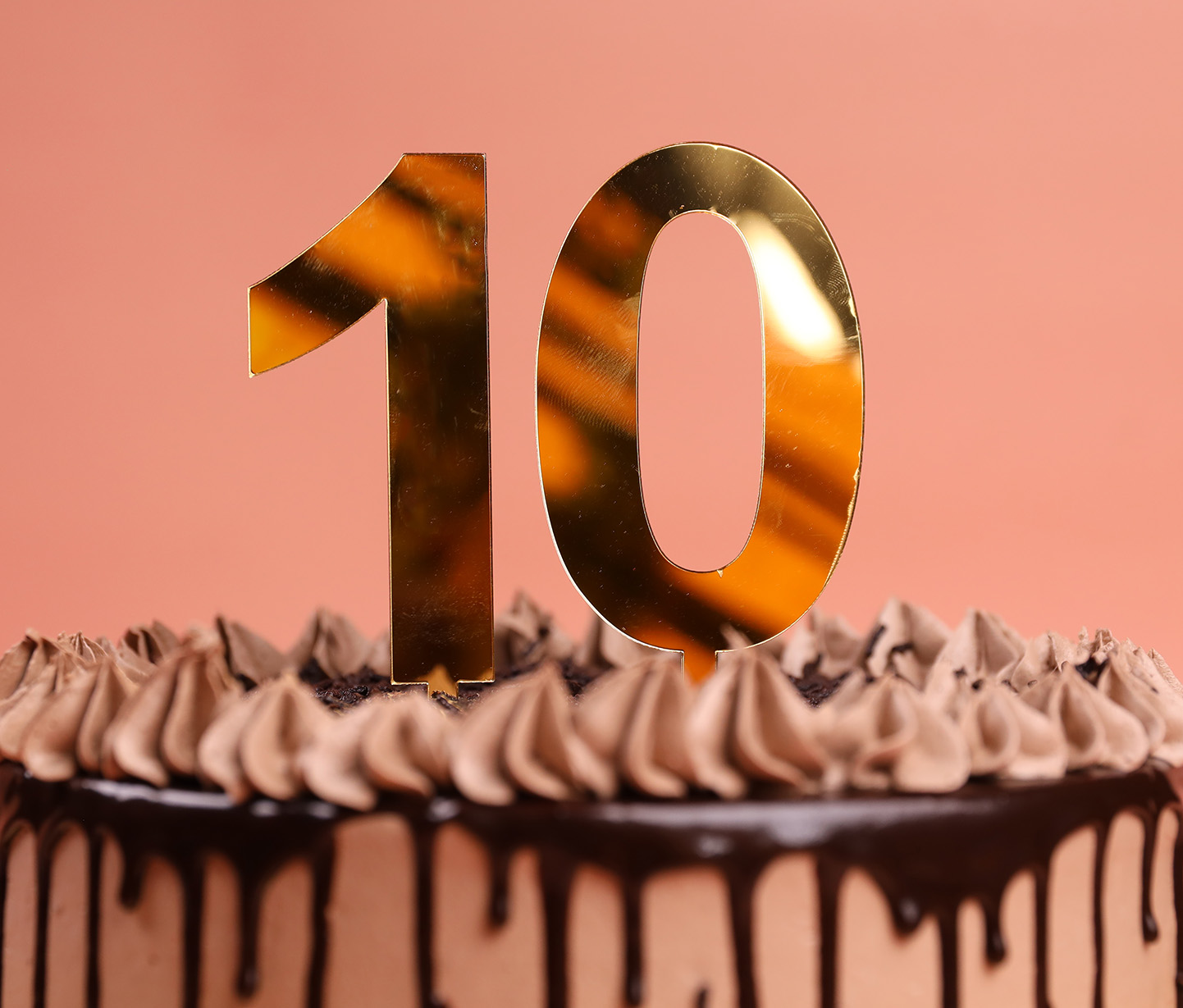 Beautiful Birthday Cake With The Number 10 Stock Photo - Download Image Now  - Backgrounds, Baked Pastry Item, Bakery - iStock